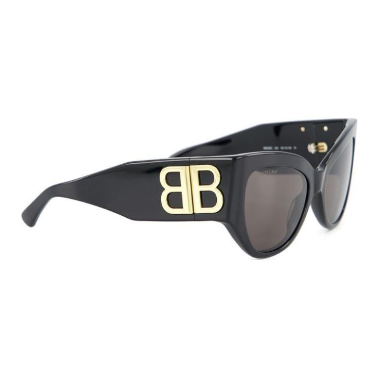 Balenciaga Cat Eye Sunglasses With Logo Women Sunglasses Black BB0322S002