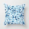 Blue Abstract Geometric Pillowcase Plant Cushion Cover Home Sofa Chair Decor  Set