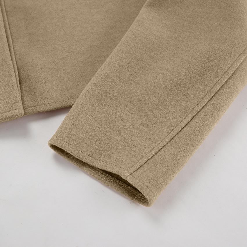 Dámský zkrácený kabát s dlouhým rukávem a knoflíkem, kulatý výstřih, demi-sezónní bunda, svrchní oděv pro office lady, podzim, zima, nový, 2024