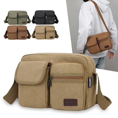 Men Canvas Shoulder Bags Casual Tote Travel Men's Crossbody Bag Luxury Messenger Bags Fashion High Quality Handbag