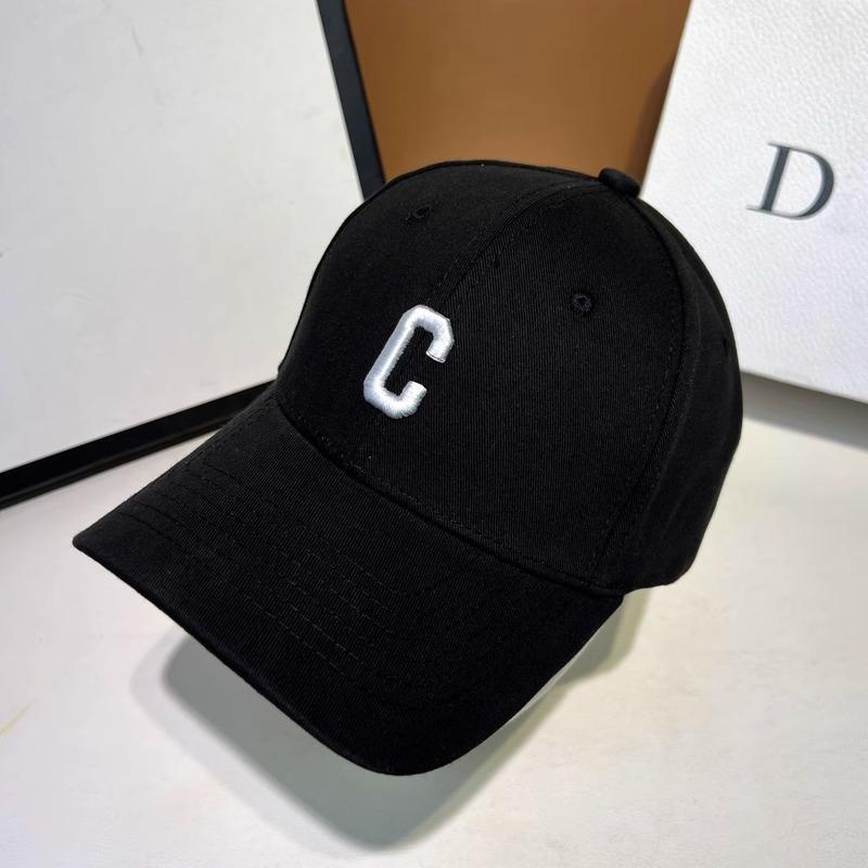 

C стандартная весенне-осенняя новая алфавитная универсальная повседневная кепка женская модная солнцезащитная бейсболка трендовая шляпа мужская large head circumference (above 60cm) чёрный