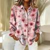 Women's Shirt With Floral Print Buttons, Long Sleeved Casual Regular Shirt Blouses Casual Plus Size Basic Tops