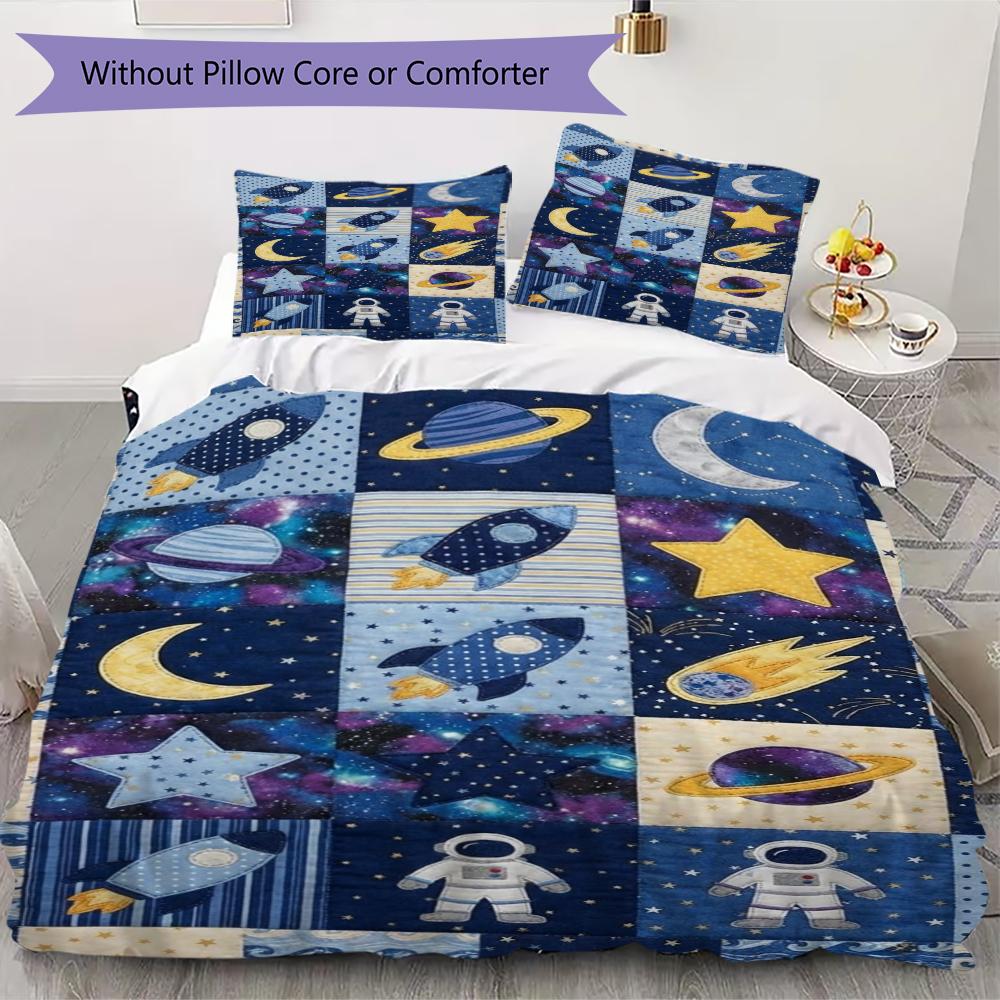

Space Pattern Bedding uilt Set uilt Cover Pillowcase Home Decoration Birthday Gift (1 * duvet cover + 2 * pillowcase without core)160 135x200cm