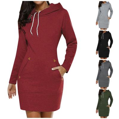 Women's Knitted Long-sleeved Loose Sweater Knitted Dress