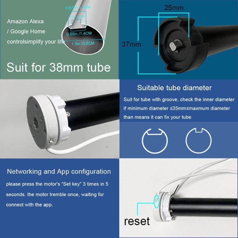 Intelligent Window Shade Motor with Programmable Timer Feature Advanced Roller Shade Automation Motor Simple Installs