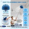 Retractable Extendable Spider Web Duster Medium Stiff Bristles Household Cleaning Tool for Corner Window Ceiling Cobweb