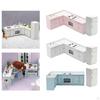 1/12 Doll House Mini Furniture Kitchen Set Playset Cabinet Cooking Table Sink Counter Fridge