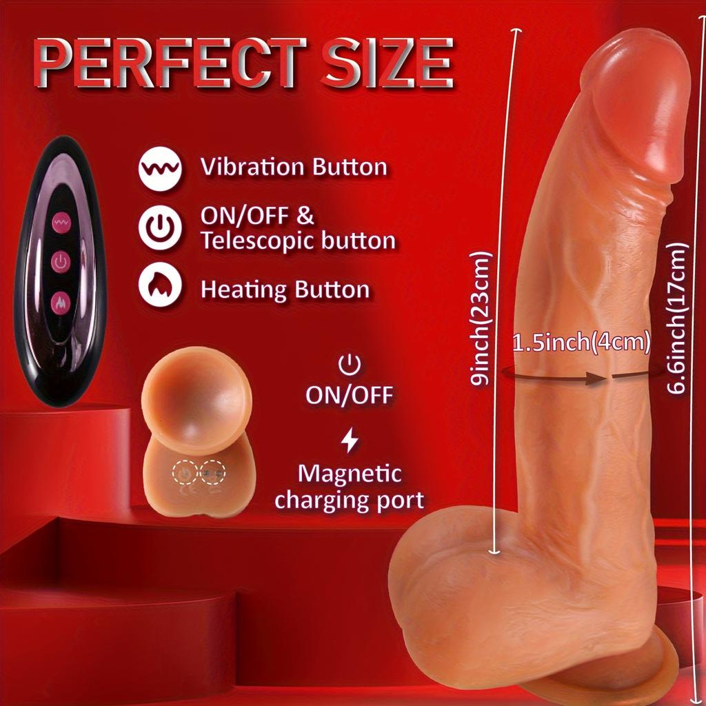 Thrusting Vibrator Sex Toys,Realistic For G Spot Stimulation,With 8 Thrusting & 10 Vibration & Heating Mode,Remote Control,Adult Toy For Women