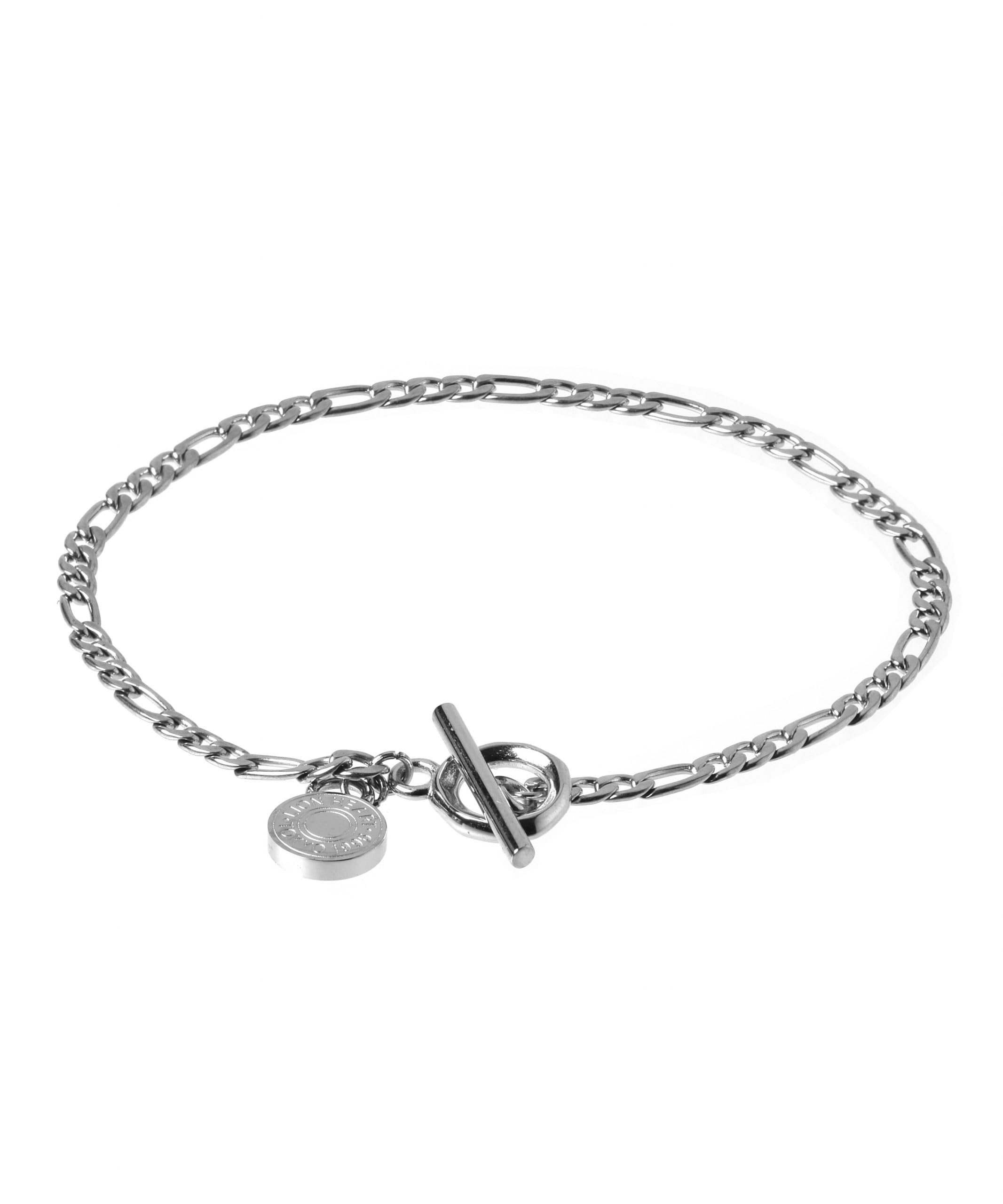 

Lionheart LH-1 Skinny Chain Bracelet, Surgical Stainless Steel (Hypoallergenic), Men s (Includes Pouch), 19, Figaro/Silver, Direct from Manufacturer