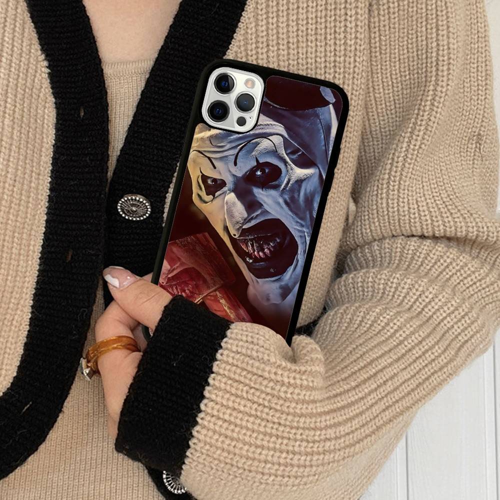 T-Terrifier Funny Horror Phone Case For IPhone 16 Pro Max 15 14 Plus 14 13 12 11 17 PC+TPU Cases Back Cover