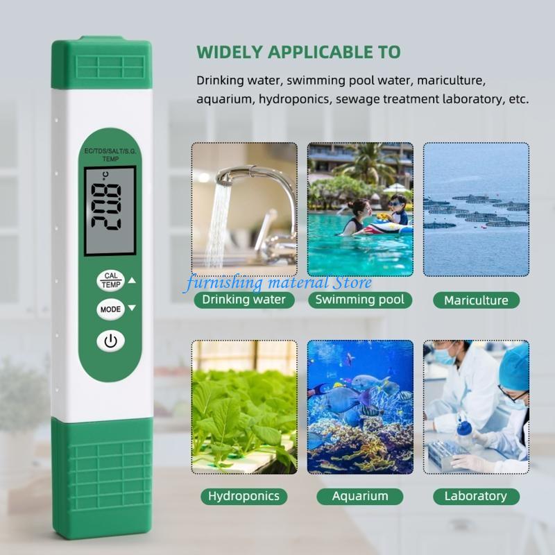 Y5GD High Accuracy Water Quality Tester EC S.G Salt Temp Meter for Drinking Water