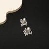French Retro Flower Fringed Pearl Earrings Women'S Light Luxury High-End Stud Earrings Personalized Fashion Earrings