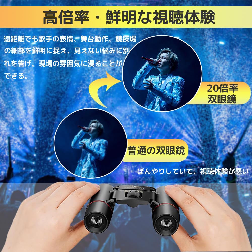 Binoculars for Live Opera Image 20x High Waterproof and Clearly Captures Includes Strap and Storage Bag Concerts, Glasses, Stabilized, Magnification,