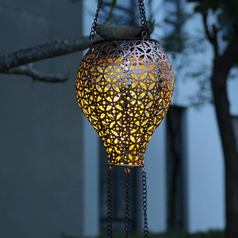 Hot Air Balloon Solar Light Lantern Hot Air Balloon Shape Solar Light Energy-Efficient Weatherproof for Garden Outdoor Lights