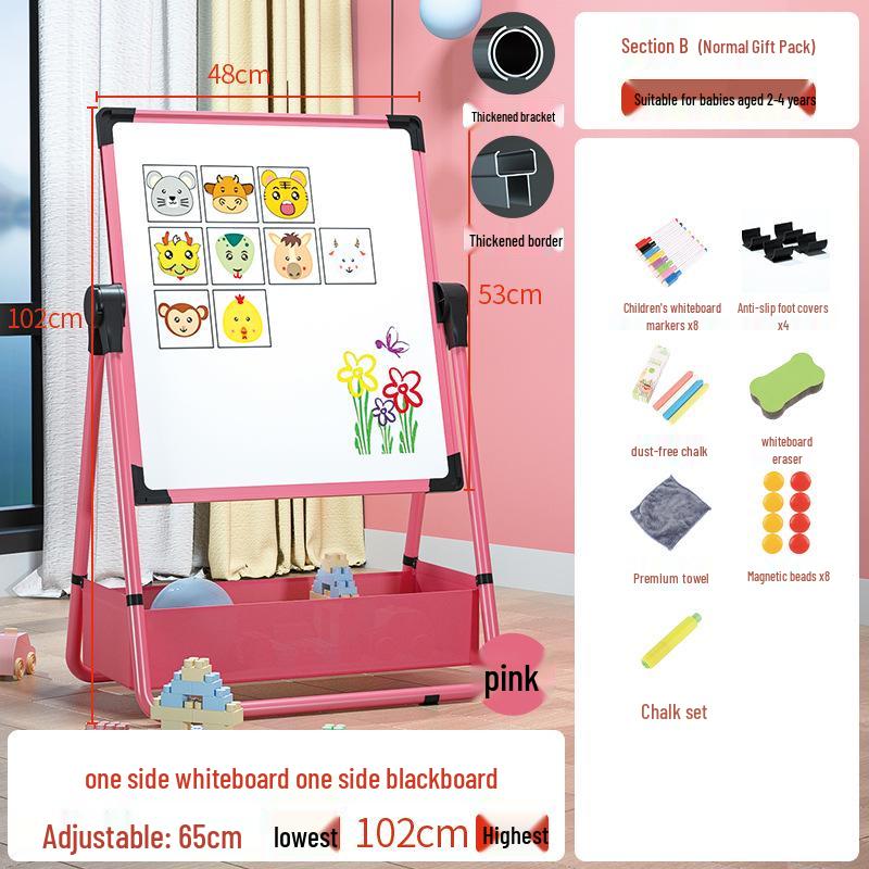 Foldable Double-Sided Magnetic Whiteboard with Mobile Stand for Home, Children's Teaching, and Conferences