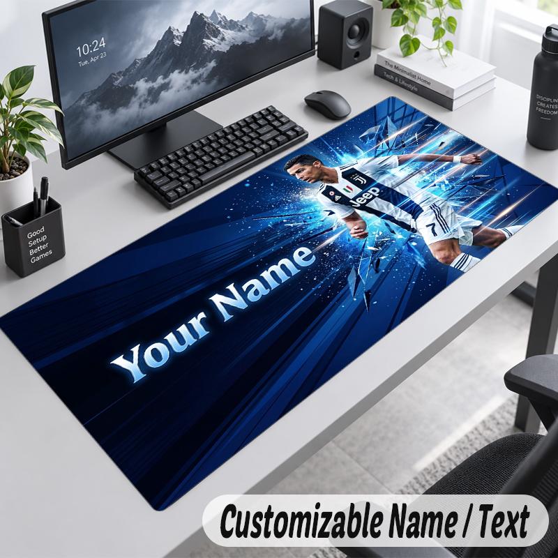 Custom Name Text Mouse Pad Cristiano Ronaldo Personalized Desk Pad For Work And Gaming