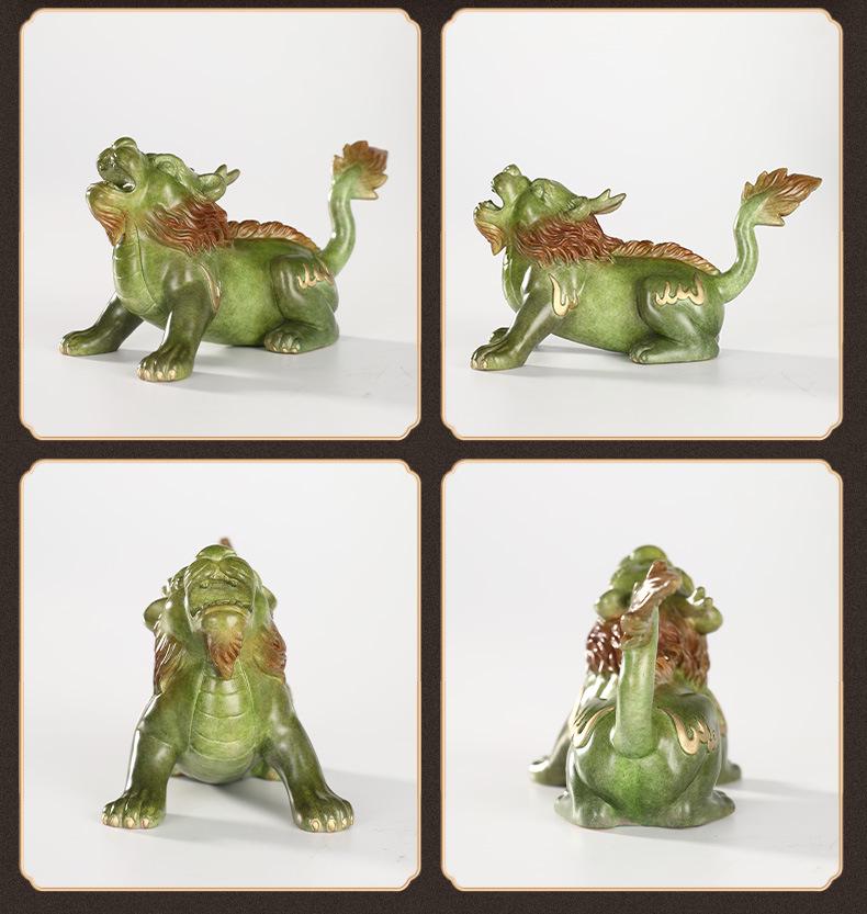 Brass Dragon's Nine Sons Ornament: Handcrafted Living Room and Office Decor, Perfect Housewarming Gift for Attracting Wealth