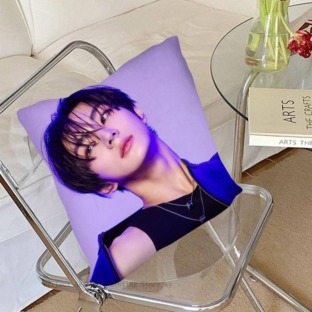 Jungwon Pop Singer Pillow Case Square Pillow Bedroom Sofa Leisure Comfort Cushion Car Living Room Home Decoration 40X40