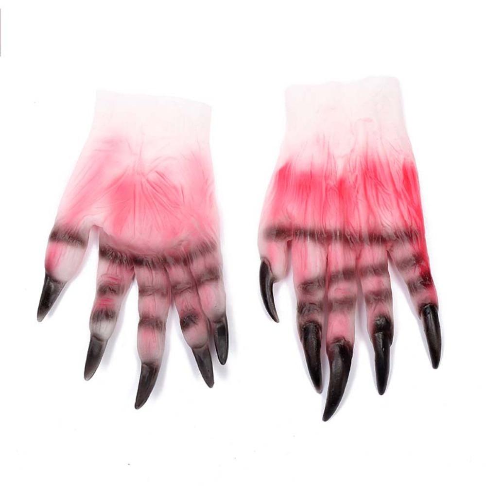 Waterproof Halloween Cosplay Gloves Vinyl Makeup Party Props Funny Werewolf Simulated Gloves  Women
