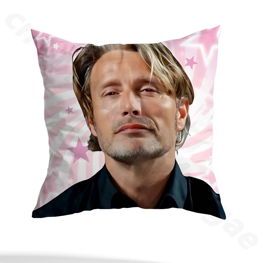 H-Hannibal Mads Mikkelsen pillowcase casual style decoration, suitable for home decoration (excluding pillow core)