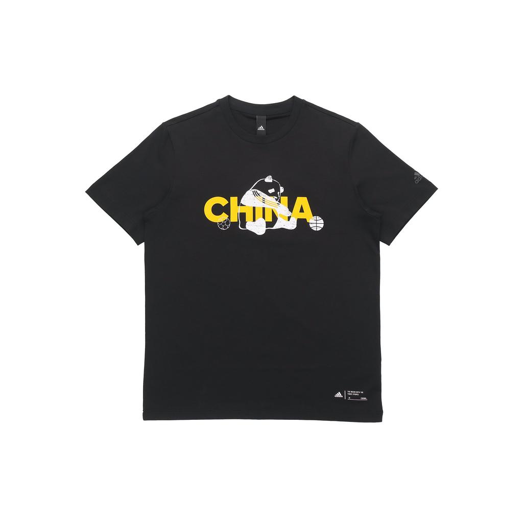 Adidas China Theme Print Crewneck T-Shirt Unisex Tops Black GP1856