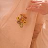 Vintage Blumen Brosche Gold Corsage Schmuck Kreativer Metall Pin Anzug