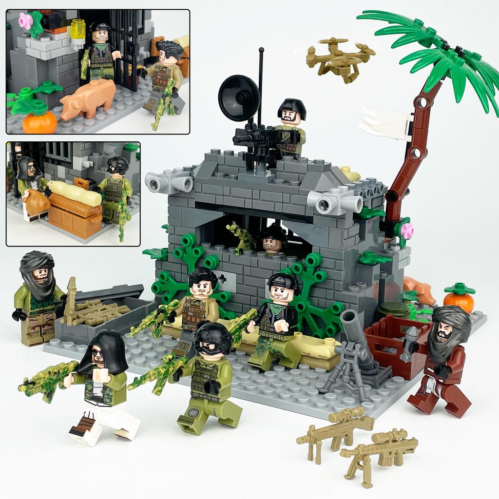 Sama Military Bunker 42104 Construction Children Assemble Small Particle Building Block Toy Baseplate Accessories