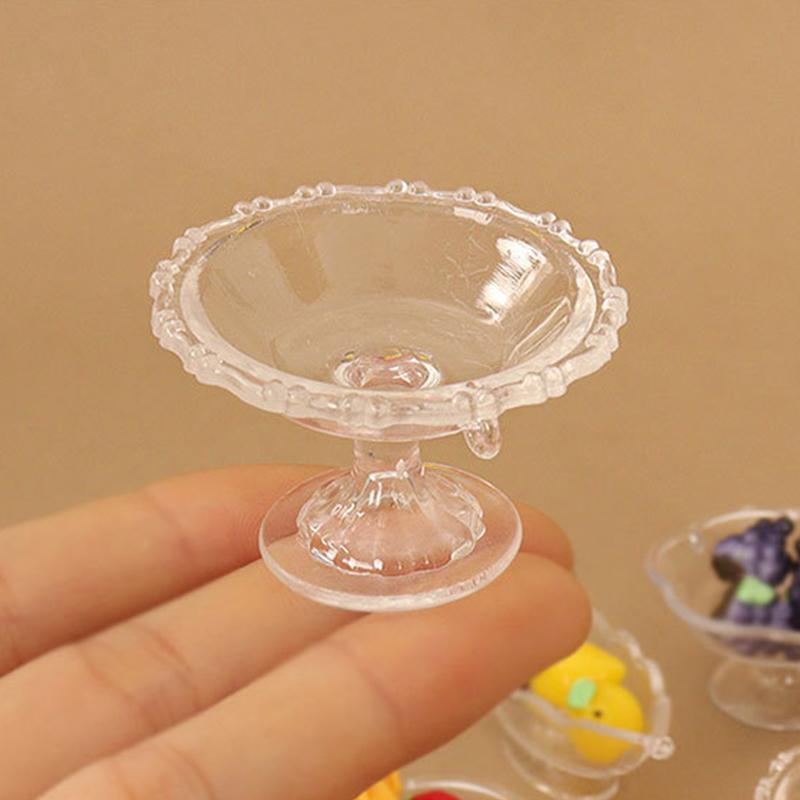 Doll House Simulation Mini Transparent Fruit Tray Decoration Pieces Fruit Food Play Accessories