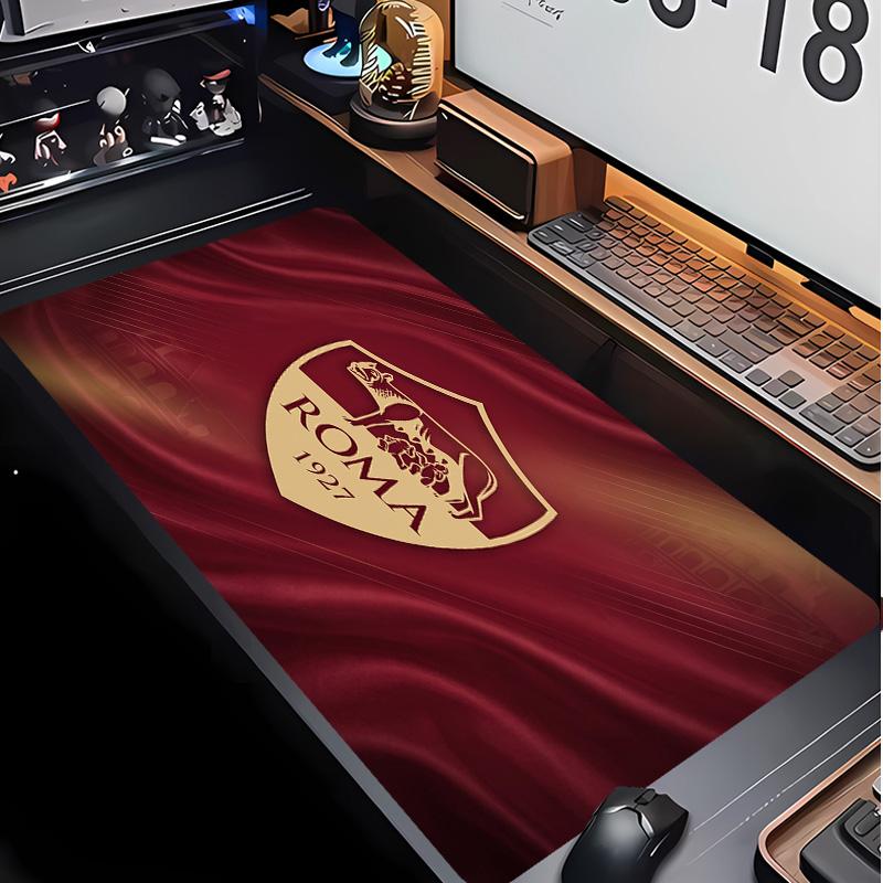Tappetino per Mouse con Motivo Calcio AS Roma No?Tappetino Mouse da Gioco Antiscivolo con Base in Gomma per Scrivania Ufficio Casa