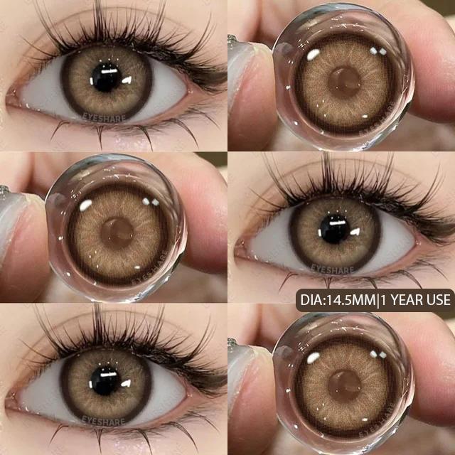 1 Pair 14.5MM Large Diameter Color Contact Lenses Big Eyes Black Contacts For Eyes Brown Lenses Cosmetic Contact Lenses