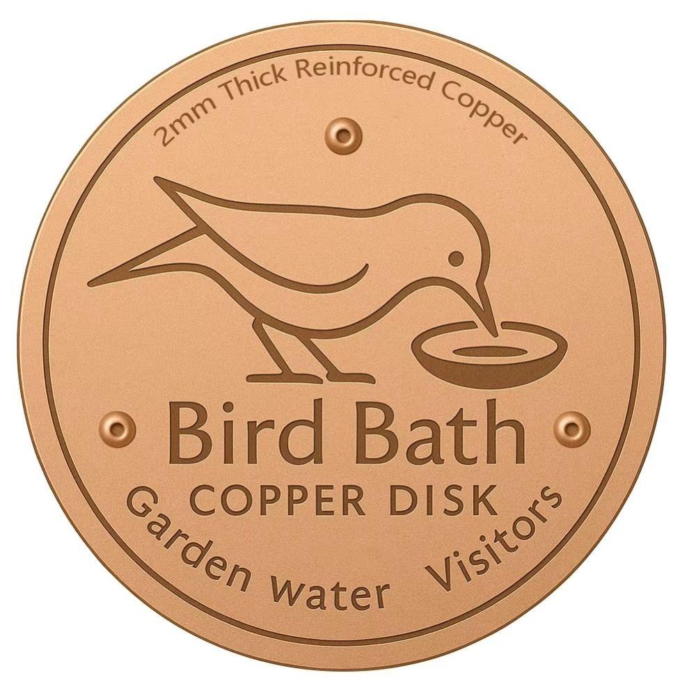 Triple-Point Support Bird Bath Copper Disk Universal Copper Purifier Plate  for Garden Fountain