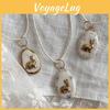 Roestvrijstalen Konijn Hanger Ketting Met Bloemenprints Voor Casual Vrouwen Zomer