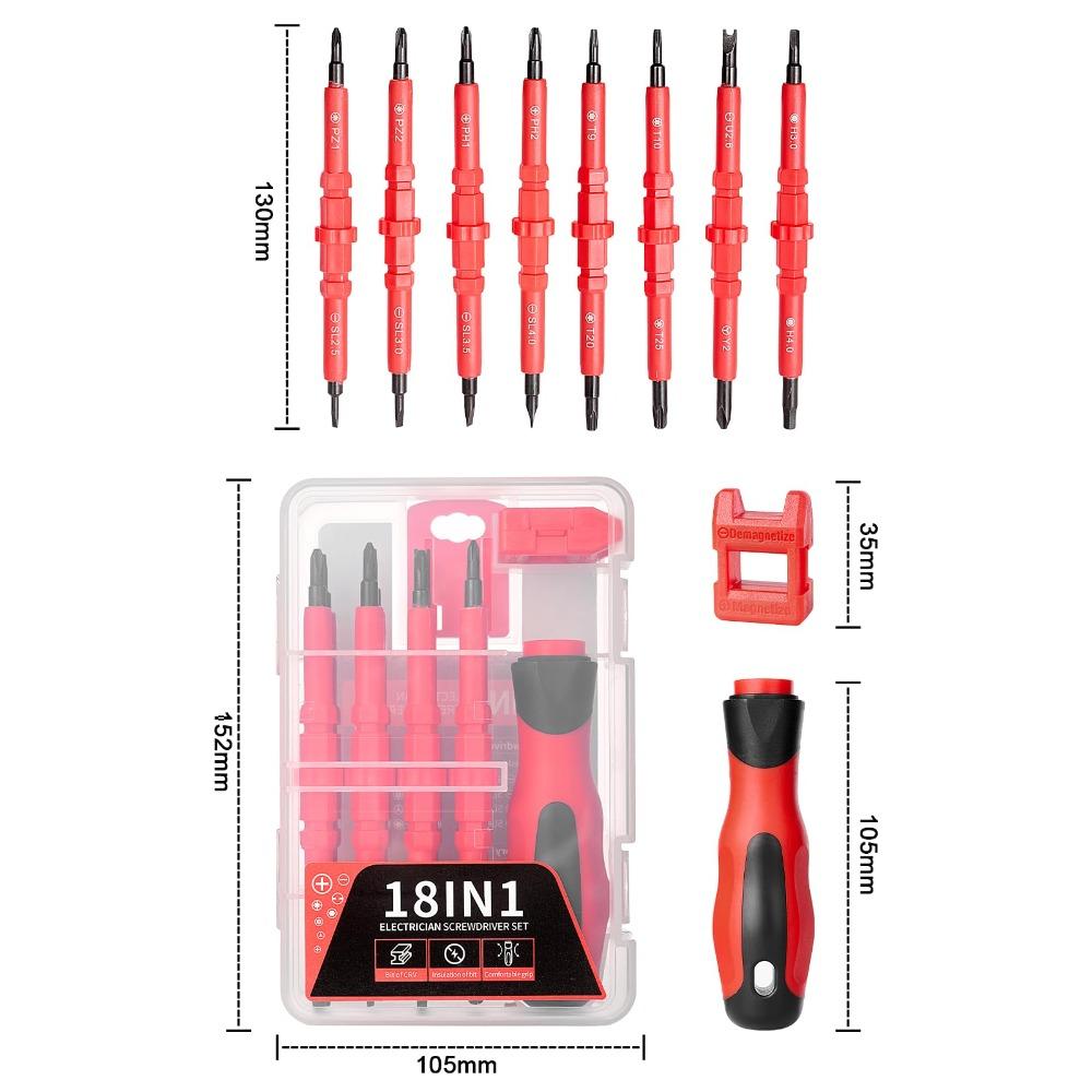 10pcs 18in1 Double-ended Screwdriver Non-Slip Handle Screwdriver Kit Screwdriver Set  Repair Tools