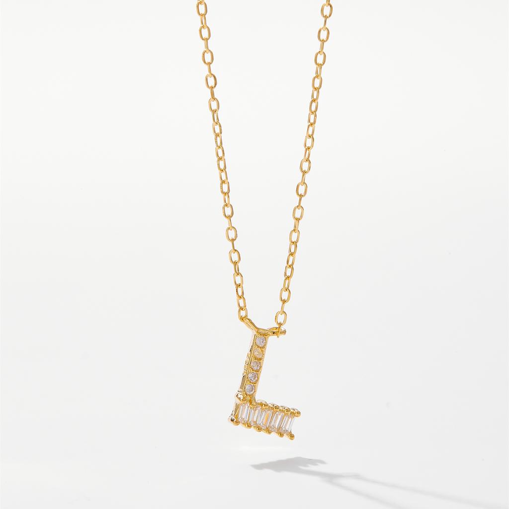 ANDYWEN 925 Sterling Silver Gold Letter Pendant Initial Necklace 2024 Women Fine Fashion Accessories Jewelry