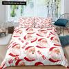 Santa Claus Pattern Bedding Set Christmas Deer Duver Cover Set for Kids Boys Girls Quilt Cover Queen Polyester Comforter Cover