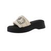 French High-end Thick-soled Wedge-heeled Cool Slippers for Women's Summer Wear 2025 Spring New Temperament Versatile Beach Sandals