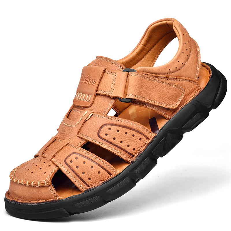 Large Size 48 Genuine Leather Men Sandals Summer Men Beach Sandals Outdoor Sandals For Men 38
