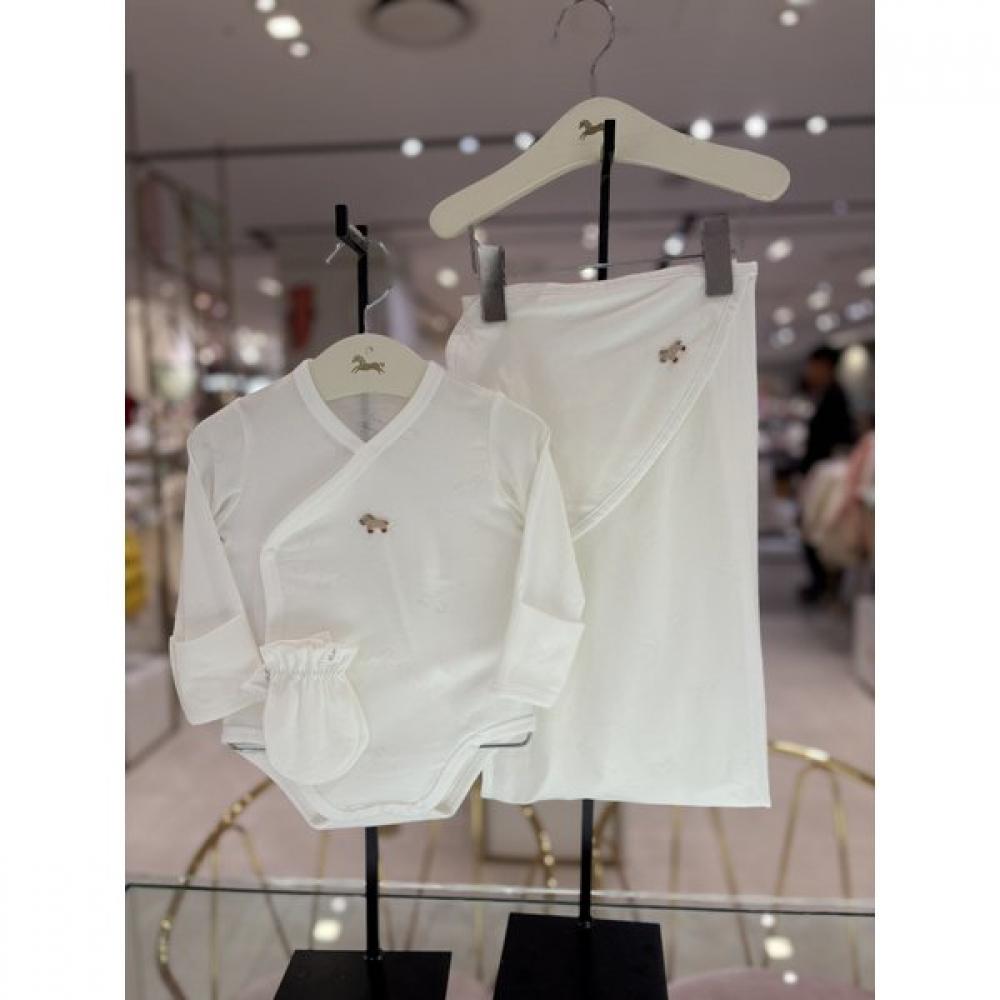 Ettoi Baby Suit X Swaddler X Mittens Set  07t084401s8 white/3M(60)