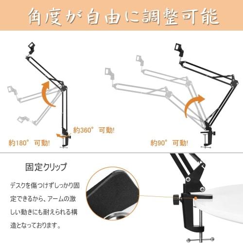 HomLead Microphone Arm, Microphone Stand, Extendable Condenser Microphone Stand, for Live Commentary, Streaming, Recording, Karaoke, Pop Filter, Conve