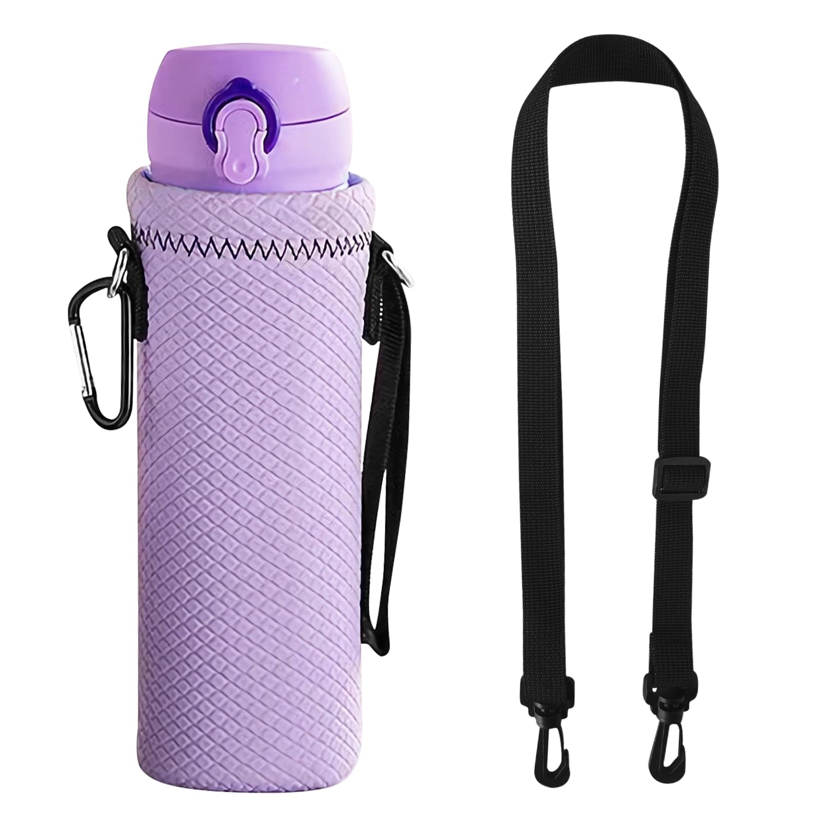Water Bottle Cover for Thermos Thermos Bottle Water Bottle Pet Bottle Shoulder Strap Included BEAUTY PLAYERInsulated 500ml-600ml Bottles, Purple, фиолетовый