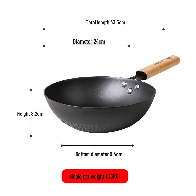 ZISIZ 24cm Cast Iron Mini Wok