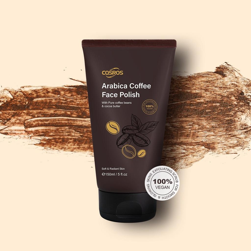 Coffee Face Scrub, Vegan Exfoliating Scrub For Smooth And Glowing Skin | Fights Blackheads, Enlarged Pores, Wrinkles And Fine Lines,150ml