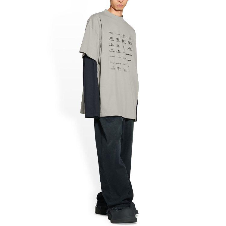 Balenciaga T Shirt Loose Fit Unisex Gray 712398TNVQ71342