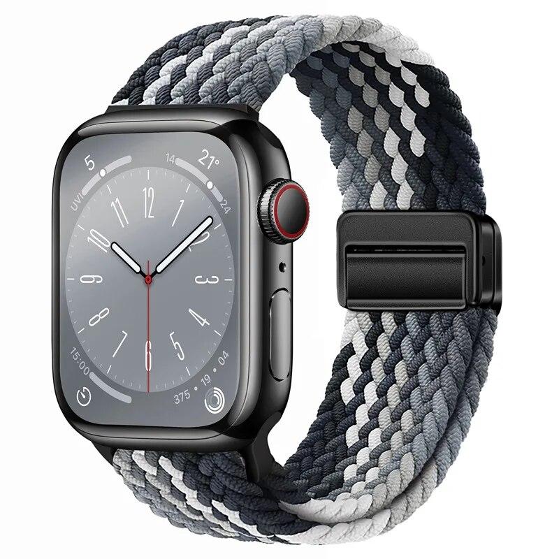 Nylon Strap For Apple Watch 44mm 45mm 49mm 42mm 38mm 40mm 41mm Watchband Bracelet for iWatch Series Ultra 9 8 7 6 5 4 SE 3 Band