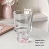 INS Style Glass Cup 350ml High Foot Elegant Drinkware Breakfast Milk Cocktail Glass for Home Use and Bar