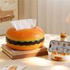Creative Hamburger Shaped Tissue Box Holder Retro Style Kitchen Decoration Plastic Storage Container For Home Office