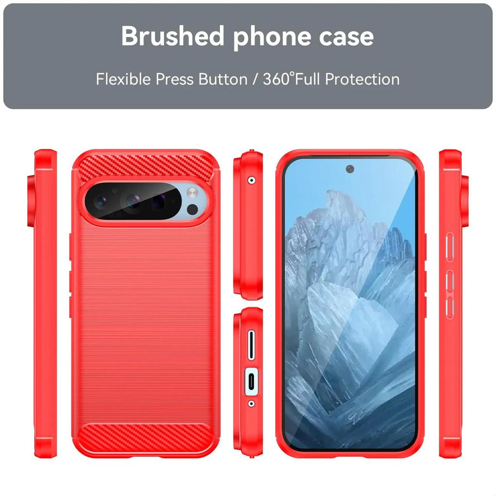 Phone Case For Google Pixel 9 Pro ,flexible Tpu Fiber Protective Cover For Google Pixel 9 Pro