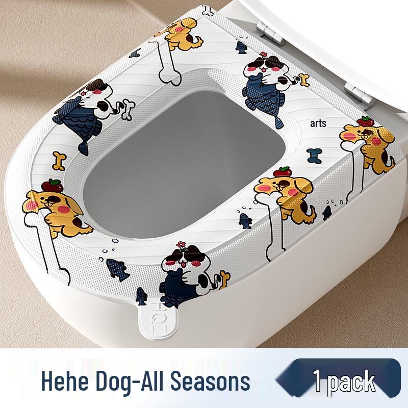 All-Season Waterproof Silicone Foam Toilet Seat Cushion - Washable and Universal Fit