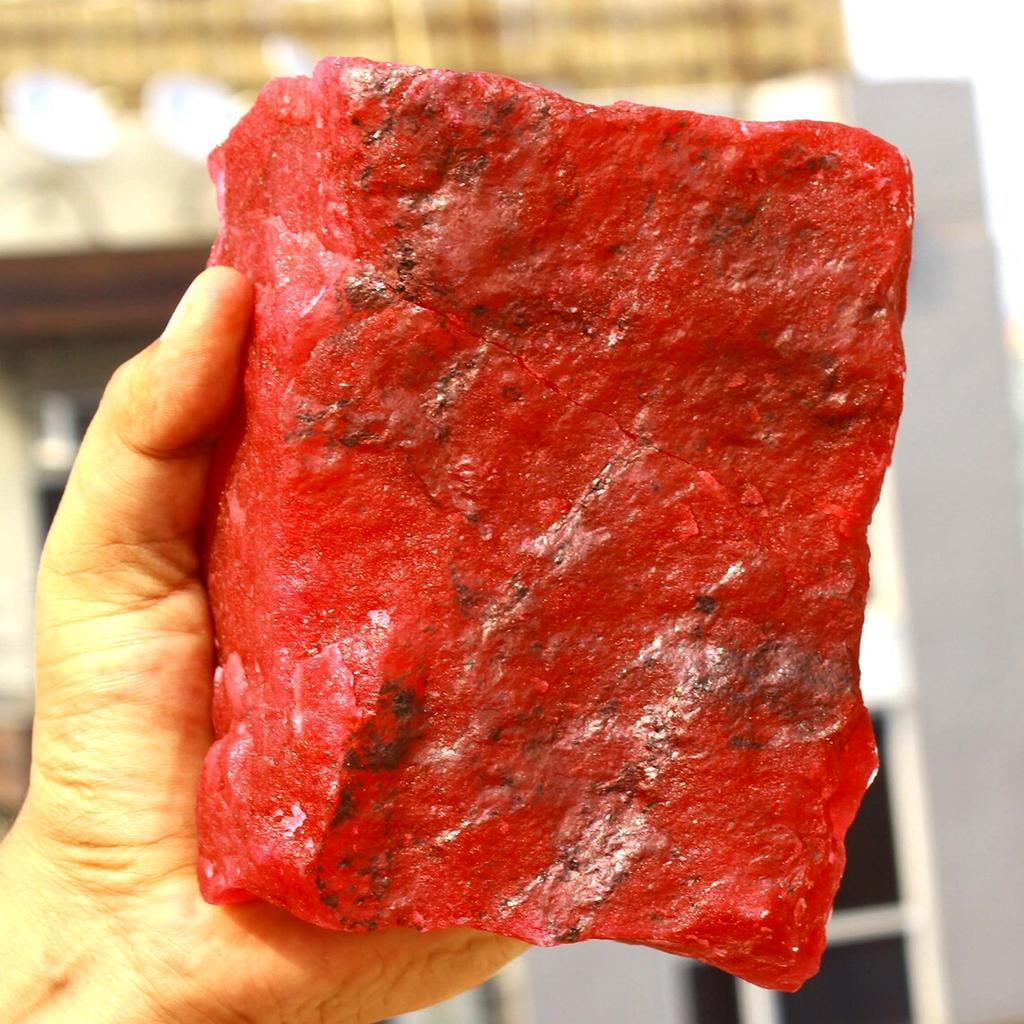 150,30 Carati Rubino Rosso Naturale Grezzo Rosso Non Tagliato Gema Sfusa CERTIFICATA