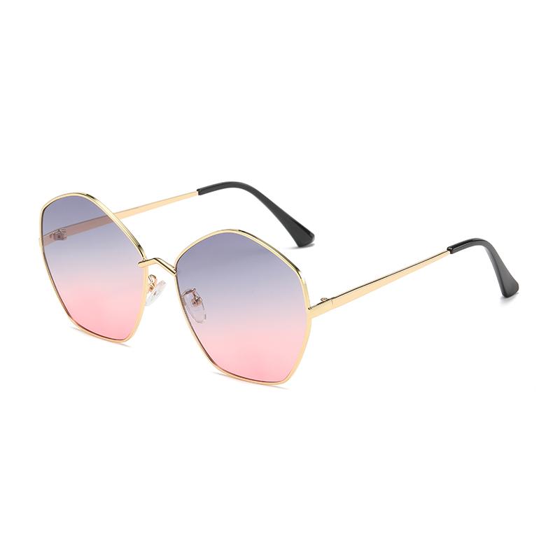 Fashion New Polygonal Irregular Sunglasses Retro Metal Sun Glasses Minimalist Design Sun Protection Eyeglasses Female